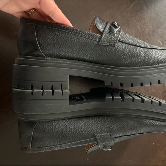 French Connection Tatiana Woman's Size 9 Vegan Leather Upper Black Chunky Soles - Picture 6 of 7